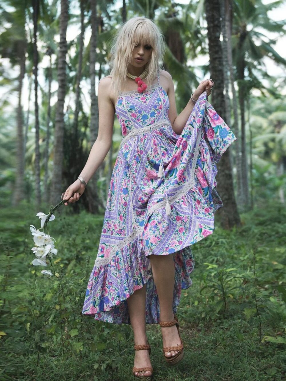 Spell & the Gypsy Collective Babushka Midi Dress Lavender Size XS